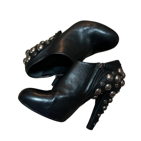 Gucci Babouska Leather Ankle Booties Back Silver Studded EU 35.5 US 5.5 - Picture 8 of 13